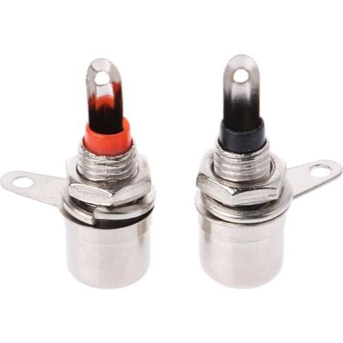 10 Pcs Nickel Plated RCA Phono Chassis Panel Mount Female Socket Adapter Red+Black