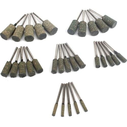 10 pieces 3mm Shaft Mounted Rubber with Abrasive Grinding Head for Mold Fine polishing Dremel Rotary Tools