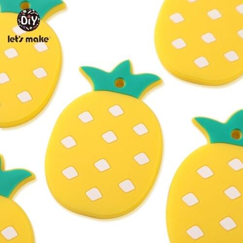 10pcs Silicone Pineapple Teethers Cartoon Penguin Animals Teething Food Grade Silicone BPA Free teethers For Teeth Baby Teethers