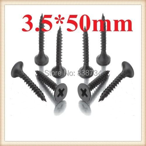 100pcs carbon steel black phosphate heat treatment phillips bugle screw/ drywall screw/ gypsum screw 3.5*50