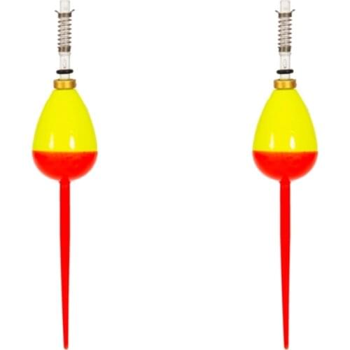 2Pcs EVA Slip Bobbers Fishing Floats and Bobbers Spring Oval Slip Floats for Crappie Catfish Panfish Walleyes Fishing