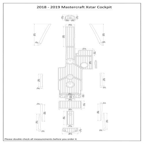 2018 - 2019 Mastercraft Xstar Cockpit Pad Boat EVA Teak Decking 1/4" 6mm