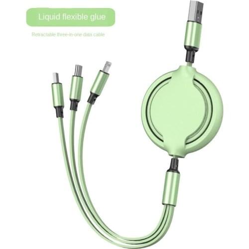 3-in-1 Charging Cable for Iphone TYPE-C Android Telescopic 3-in-1 Data Cable Usb Cables Splitter Fast Charging Cables