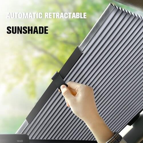 46CM/65CM/70CM/80CM Car Windshield Sunshade Cover Car Curtain Reflective Aluminum Film Retractable Folding Car Protection Shade