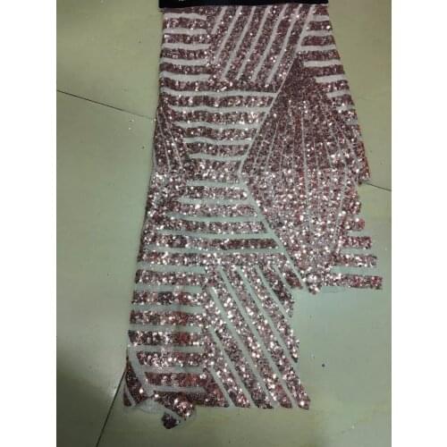5yards fb012 newest 2017 nude gold mesh tulle sequin embroidery lace for evening dress/sawing/wedding
