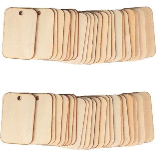 50pcs 52*34mm Wooden Label Nature Wood Slice Gift Tags For Board Games DTY Accessories