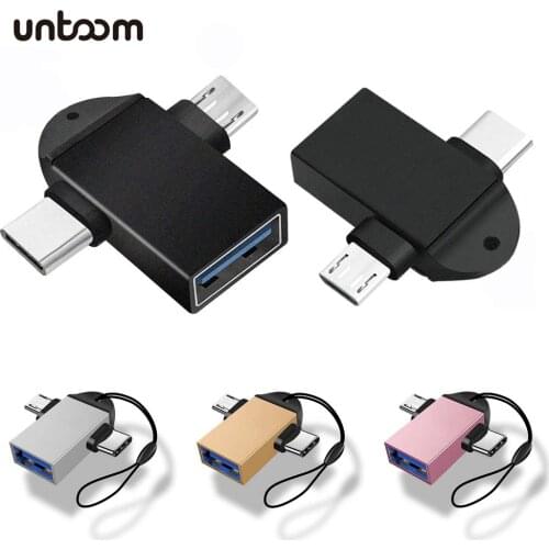 2 in 1 Type-C Micro USB OTG Adapter for Android Mobile Phone U Disk Hard Disk OTG Connector for Tablet Data Transmit Converters