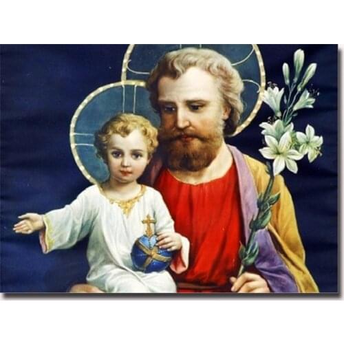 5d diamond painting Round Saint Joseph full drill square diamond embroidery Home Decoration Cross stitch Not folding canvas