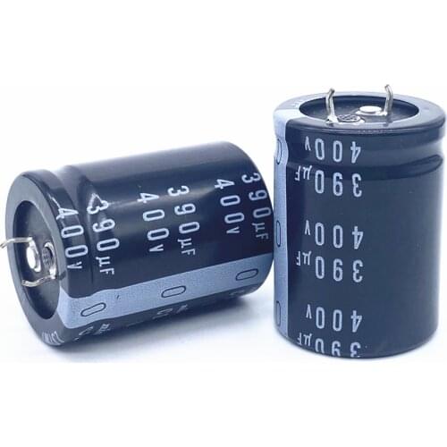 1Pcs 390UF 400V Aluminum electrolytic capacitor 400V 390UF 30*40mm