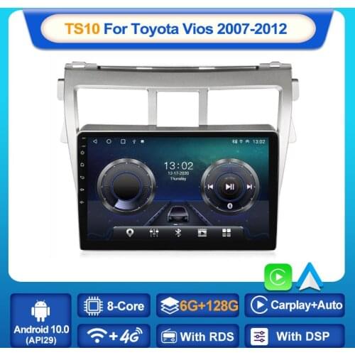 MEKEDE 2DIN Android 10 Car Radio For Toyota Vios Yaris 2007-2012 Automotivo GPS Navigation Multimedia Stereo 4G DVD Player WIFI