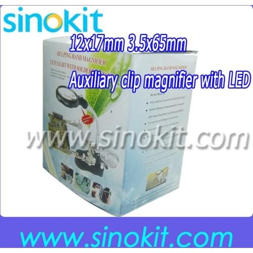 Free Shipping 12x17mm 3.5x65mm Auxiliary clip magnifier with LED Illumination - MG16126-A