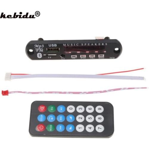 Kebidu 5V 12V Bluetooth MP3 Decoder Board MP3 Player Decoder Board Car Kit FM Radio TF USB 3.5mm WMA AUX Audio Receiver