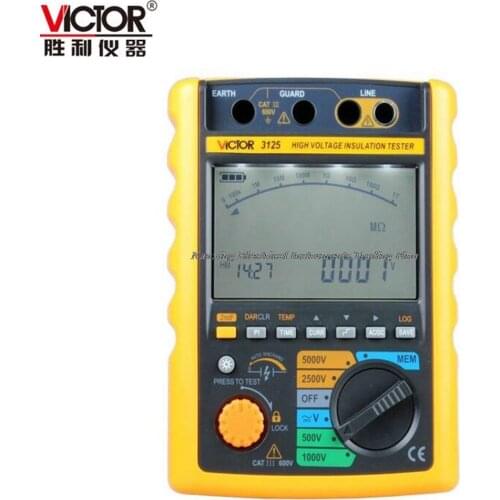 Fast arrival Victor 3125 VC3125 High Voltage Megohmmeter Digital Insulation Resistance Tester 250V~5000V