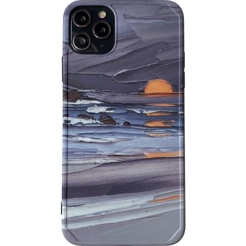 Beautiful Scene Sunset Shore Case for iPhone 12 Pro Max Back Phone Cover for 12 Mini 11 Pro Max X XS XR 8 7 Plus SE 2020 Capa