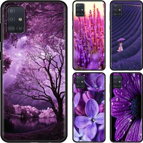 Lavender Violet Flower Phone Case for Samsung Galaxy A51 A71 A21s A12 A31 A41 A32 A02s A11 A72 A52 A42 5G A01 A91 A21 EU Cover
