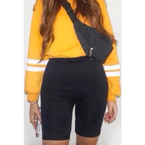 Black Biker Shorts Women Summer Vintage White Solid Skinny Sexy Cotton Pink White Elastic High Waisted Shorts Feminino