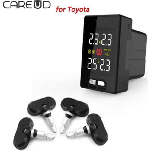 CAREUD TPMS U912 For Toyota Tire Pressure Monitor Wireless 4 Built-In Sensors Tire Pressure Sensors High Sensitivity Auto Alarm