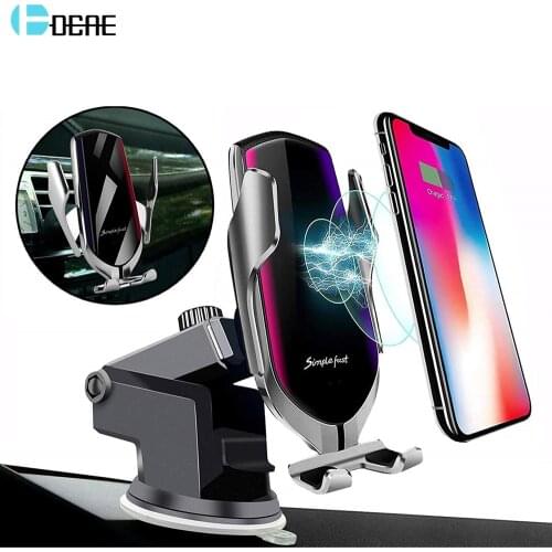 DCAE Automatic Clamping Infrared Induction QI Car Wireless Charger Holder for IPhone 12 11 Pro Max XS XR X 8 Samsung S20 S10 S9