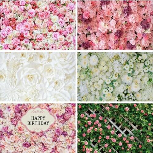 Baby Birthday Flower Floral Backdrop Wedding Photocall Pink Photographic Photography Background For Photo Studio Photophone Prop