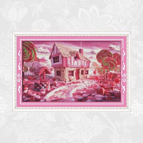 Fairy tale house Cross Stitch Patterns Printed Canvas 14CT 11CT DIY Handwork Embroidery Needlework Sets Home Decor Crafts
