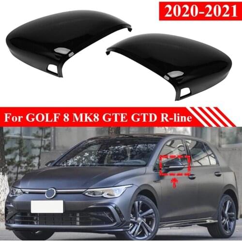Car Side Wing Mirror Cover, for Golf 8 MK8 GTE GTD R-Line 2020 2021 Rearview Mirror Caps with Blind Spot Assist Hole