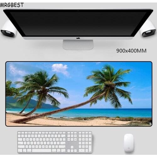 MRGBEST Mouse-pad Beautiful Scenery Ocean Beach Water HD Wallpaper Natural Rubber Mats Large Size Game Gamer Computer Mouse Pad