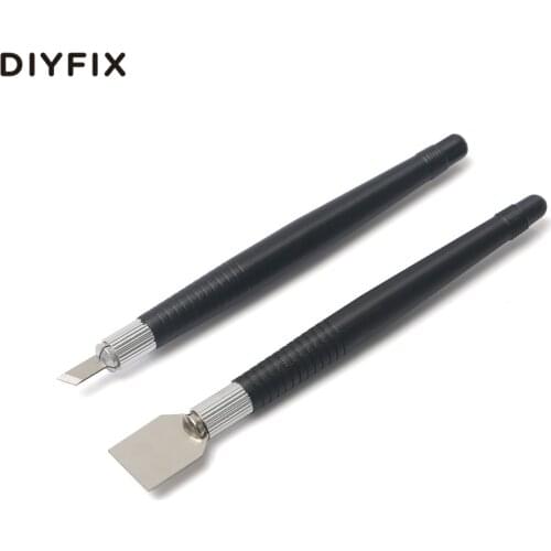 DIYFIX 2pcs Tin Scraper Solder Paste Scraping Knife Set for PCB BGA Repair Cleaning Tool