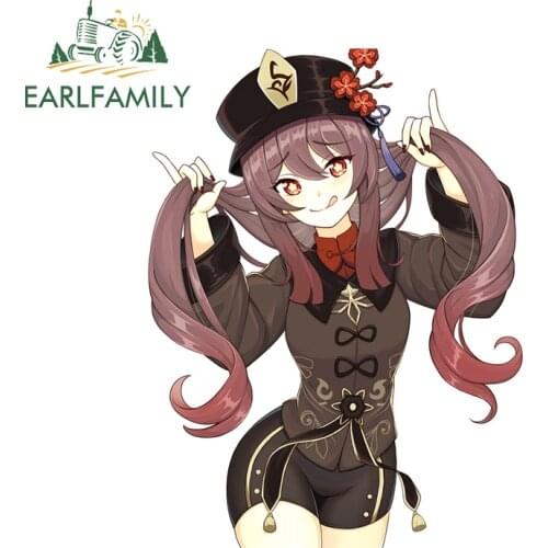 EARLFAMILY 13cm x 9.8cm for Genshin Impact Hu tao Hutao Car Sticker Scratch-Proof RV Decal Motorcycle Laptop Car Door Protector
