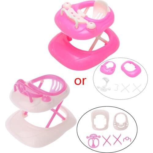 New Pink Plastic Walker For Barbie Doll House Dollhouse Miniature Accessories 24BE