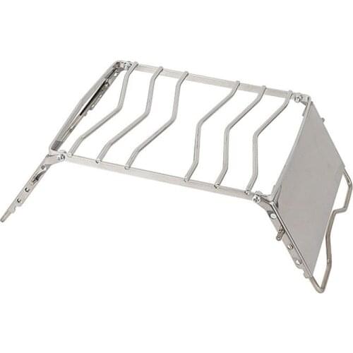 New Korean outdoor camping pot holder Stainless steel multi-stage adjustable pot rack Picnic Folding Windshield Barbecue Rack