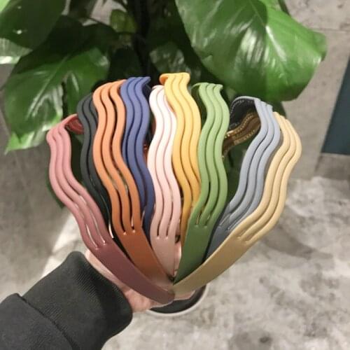 Fashion Hair Band Headbands for Hair Woman Frosted Candy Color Multi-layer Wave Hair Hoop Bezel Hairband Girls Hair Accessories