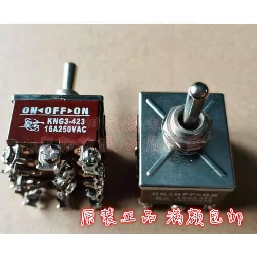 Original New 100% button switch KNG3-423 16A250V shaking head rocker switch 12pin bilateral reset switch
