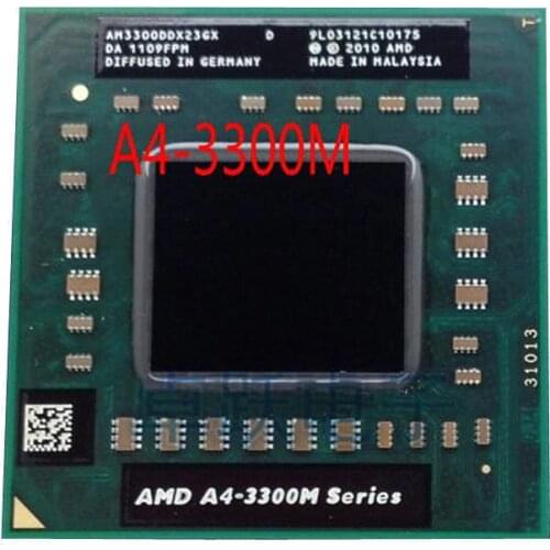 Original for AMD planform A4-3300M Processor 2MB L2 Cache 1.90 GHz Socket FS1 PGA722 ( AM3300DDX23GX A4 3300M 35W Laptop CPU