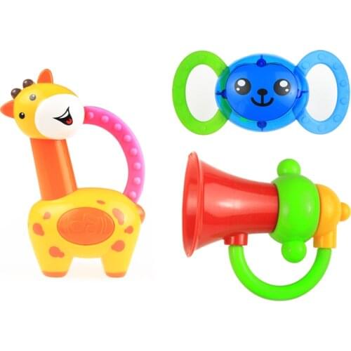 10 Types Newborn Baby Rattles Cute Animals Plastic Crib Toys Infant Lovely Hand Shake Bell Intelligence Develop Educational Toy