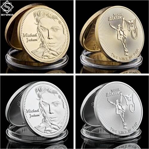 Young Michael Jackson Gold Plated Coins Metal Commemorative The King Of Pop Music Stars