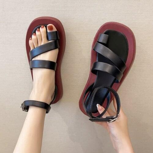 Summer Shoes Woman Platform Sandals Fashion Soft Leather Casual Open Toe Beach Shoes for Women Gladiator Sandals Women 2021 New