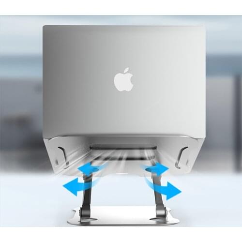 Notebook desktop folding liftable bracket bracket heightening pad cooling office aluminum alloy suspended support frame