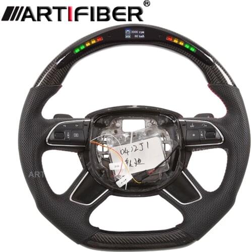 100% Real Carbon Fiber LED Steering Wheel for Audi S line A8 S8 D4 A6 S6 A7 S7 RS6 RS7