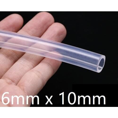 6x10 Silicone Tubing ID 6mm OD 10mm Food Grade Flexible Drink Tubing Pipe Temperature Resistance Nontoxic Transparent