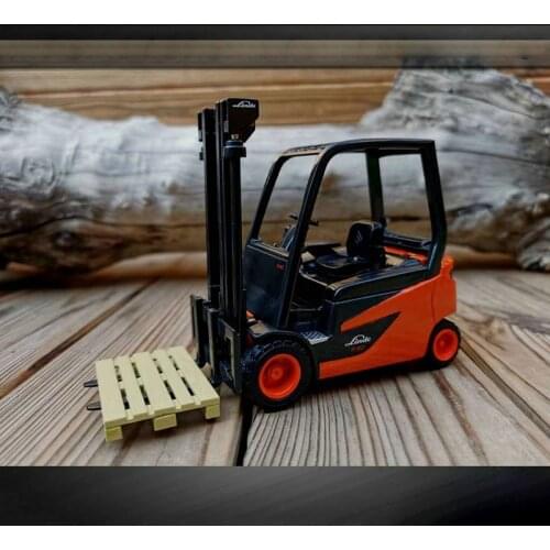 1:25 Linde Electric Balance Forklift Engineering Machinery Alloy Car Model Toy Diecast Vehicle Collection Gift Souvenir Display
