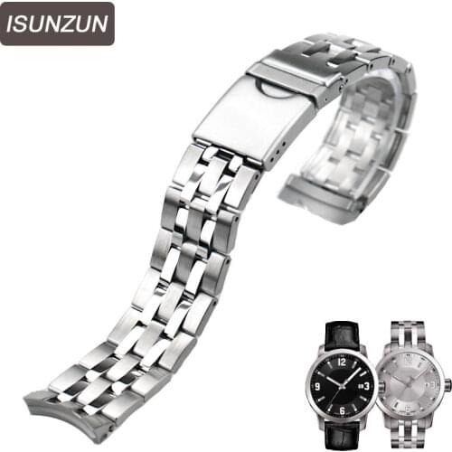 ISUNZUN Top Quality Watch Band For Tissot T055 Stainless Steel Watch Straps for PRC200 T055.417 T055.410 T055.430 Watch Strap