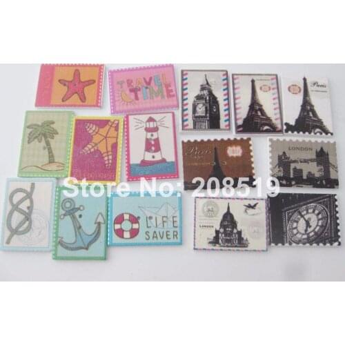 WBNSGW Post Stample vantige buttons for cards scrapbooking Mix 120pcs flatback wood button