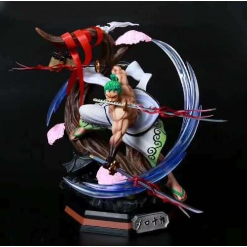 39cm Japanese Anime Pirate Gk Statue Toys Zoro Kimono Battle Version PVC Action figure Collection Model Figure