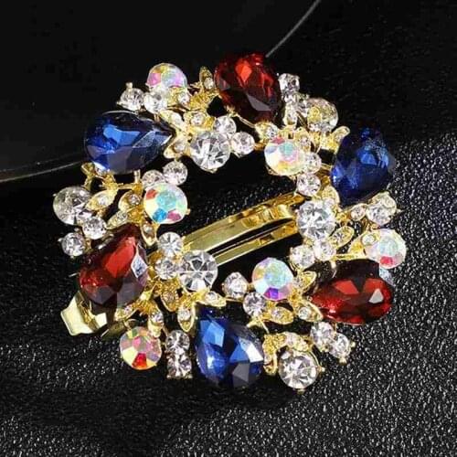 1 Pcs Hairpin Crystal Hair Clips For Women Classic Hollow Round Hairpin Trendy Geometry Hair Accessories For Women Comfortable