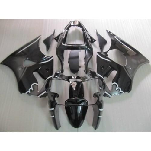 100%fit Injection Mold Fairings For Kawasaki zx6r 2000 2002 2001 00 01 02 (Black white lines )Fairing Kit t20