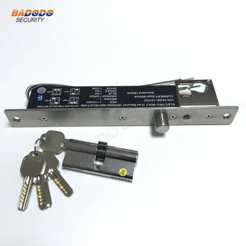 DC12V Electric Bolt Lock Fail Secure With Mort Lock Cylinder mechanical key