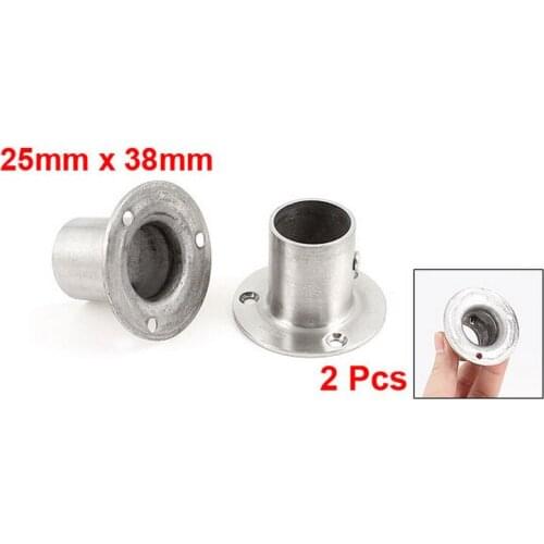 2 Pcs 25mm x 38mm Sliver Tone Stainless Steel Pipe Tube Weld Neck Flange
