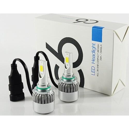 2x High Power H4 LED H7 H11 H8 9006 HB4 COB C6 Chip Auto Car Led Headlight 72W 7600LM 6000k Automobile Lamp 6500K Fog Lamps 12V