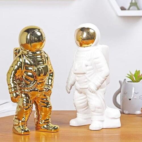 50pcs Space Man Astronaut Sculpture Rocket Plane Creative Pattern Of Ceramic Material Cosmonaut Statue Fashion Decorations