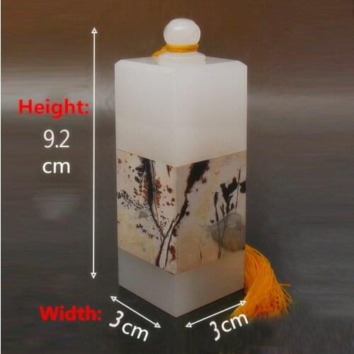 Afghan white jade stone seal rectangular Chinese Traditional calligraphy painting Seal personal private jade signet For Overseas